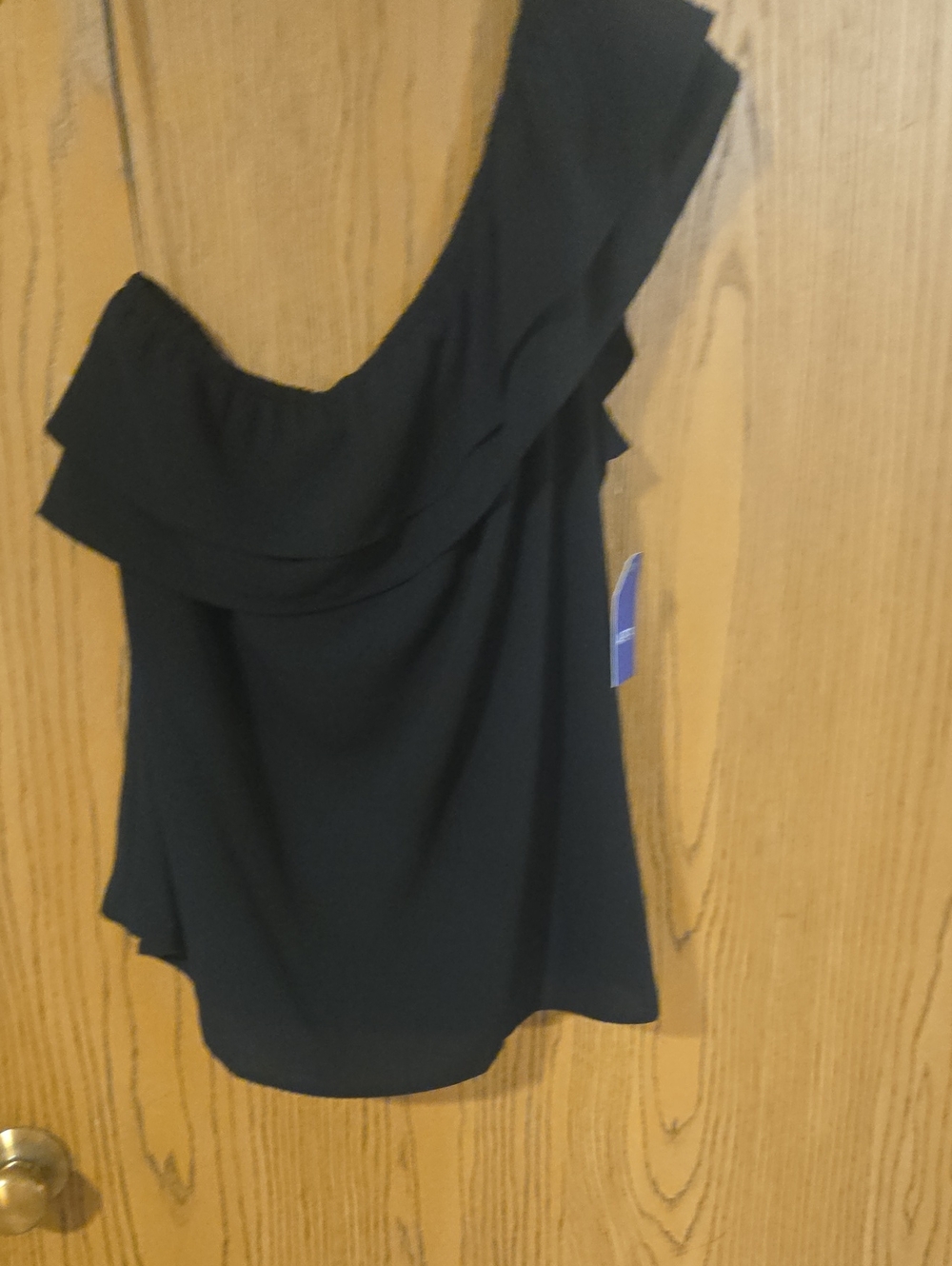 Apt. 9 Black One-Shoulder Ruffle Top